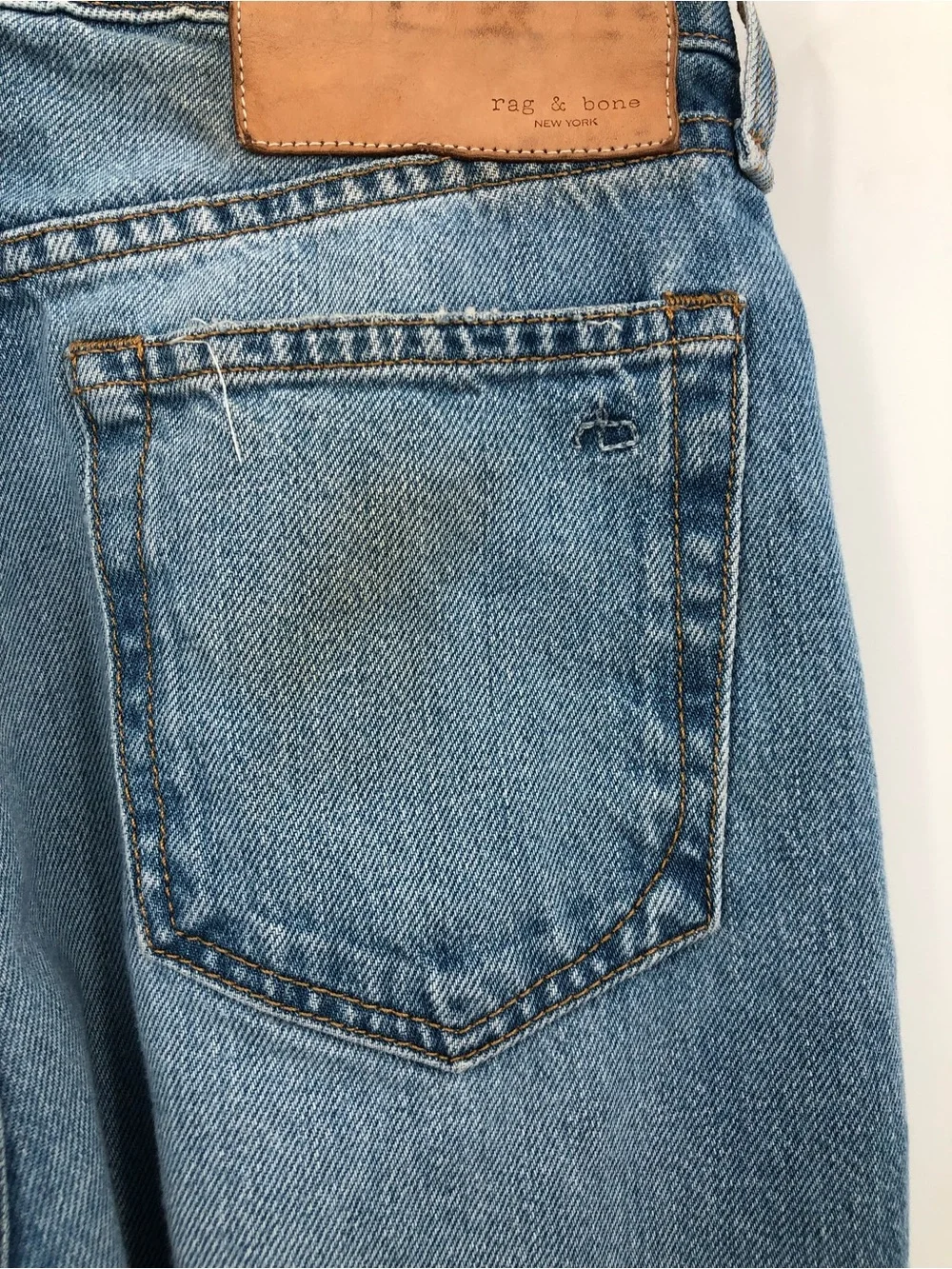 Rag & Bone Tulip Alex High-rise Straight 0914 denim 24 tulip light blue cotton